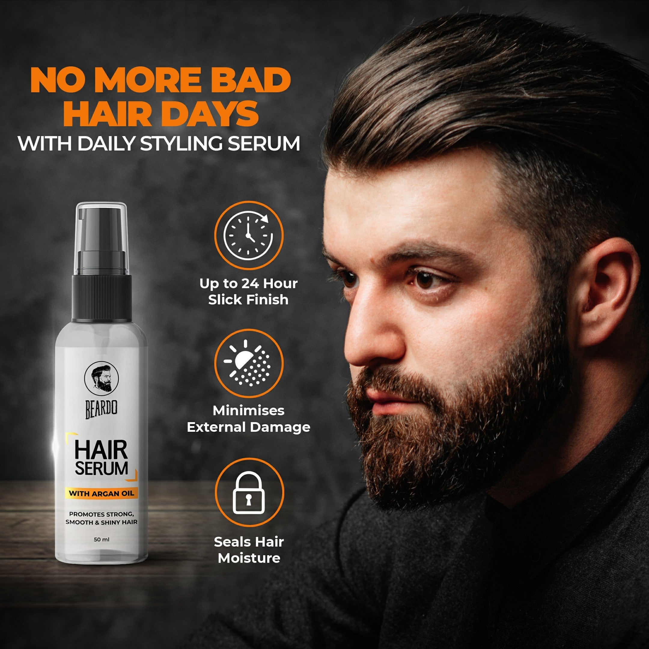 Beardo Hair Combo 50ml Serum & 100g Wax