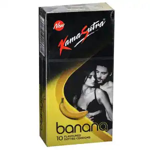 Kamasutra Dotted Banana Flavoured Condoms 10-Pack for Enhanced Pleasure