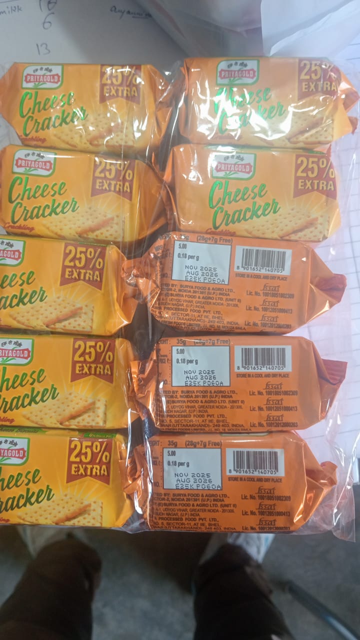 Priyagold Cheese Crackers Biscuit MRP 5 (Pack of 10)