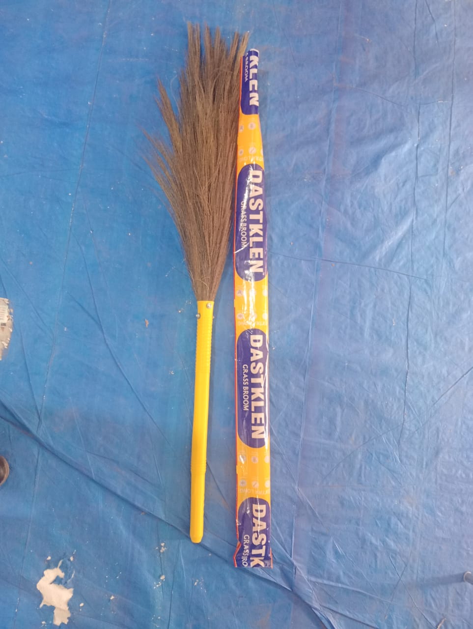 Dastklen Broom Jhadu Plastic Handle Yellow