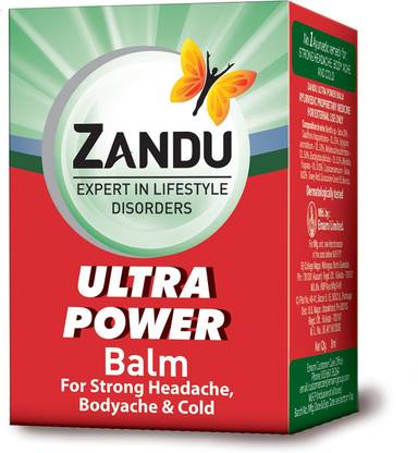 Zandu Ultra Power Pain Relief Balm 8ml for Headaches, Body Aches & Cold